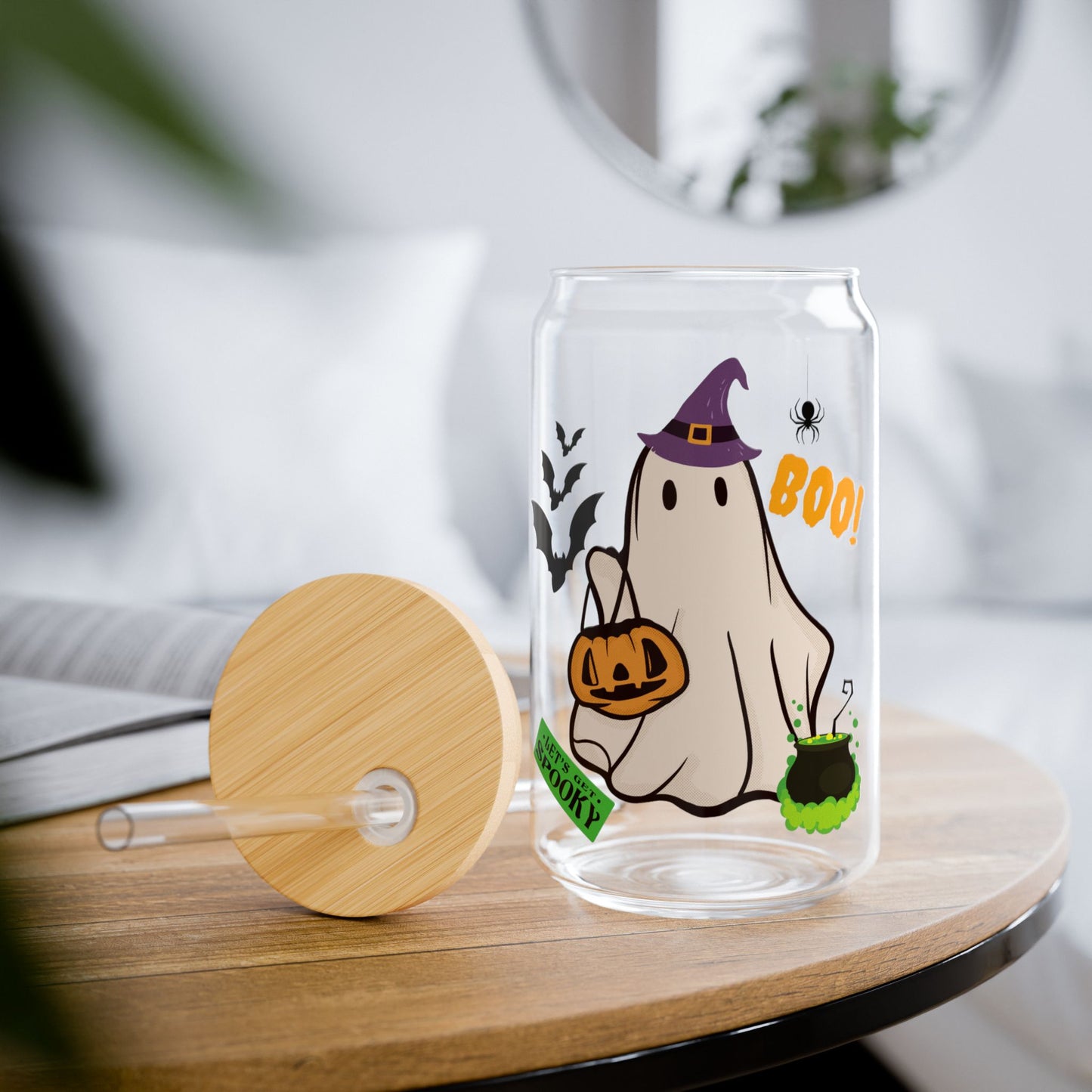 Cute Ghost Sipper Glass, 16 oz