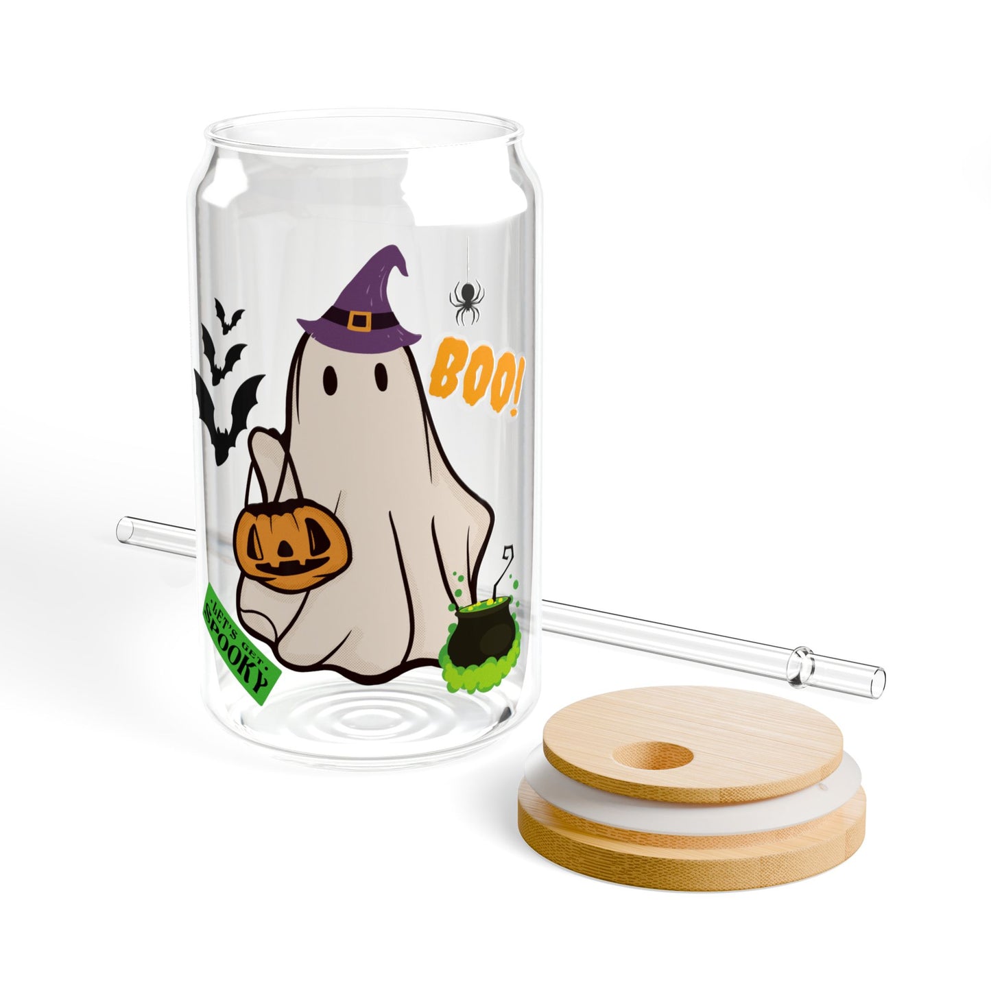 Cute Ghost Sipper Glass, 16 oz